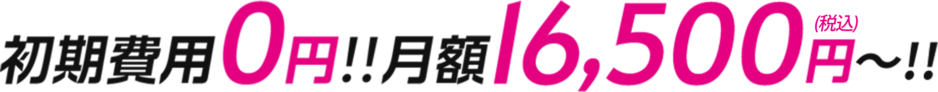初期費用0円!!月額16,500円～!!